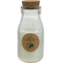 Ljus i glas sojavaxlykta Sojaljus vit H12cm