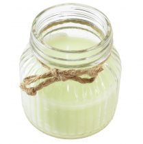 Artikel Doftljus i glas citronella äppelgrön kork H11,5cm