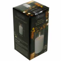 Artikel LED ljus i glas äkta vax vit Ø7,5cm H10cm