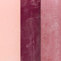Artikel Rustika blockljus i set om 12, rosa och bärfärgade, 60x80 mm - Mångsidig användning för dekoration och fester