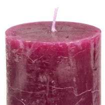 Artikel Rustika blockljus i set om 12, rosa och bärfärgade, 60x80 mm - Mångsidig användning för dekoration och fester