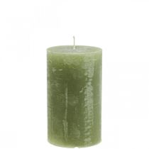Artikel Enfärgade ljus olivgröna pelarljus 70×120mm 4 st