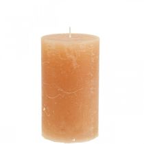 Artikel Enfärgade ljus Orange Persika pelarljus 70×120mm 4 st
