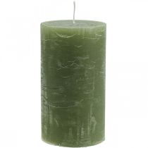 Artikel Enfärgade ljus olivgröna pelarljus 85×150mm 2 st