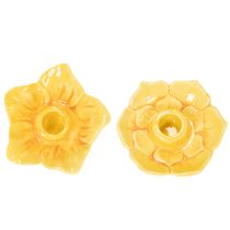 Artikel Keramiska koniska ljusstakar, dekorativ blomform för elegant bordsdekoration, 11 cm, 2 stycken