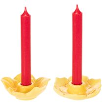 Artikel Keramiska koniska ljusstakar, dekorativ blomform för elegant bordsdekoration, 11 cm, 2 stycken
