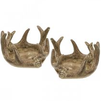 Värmeljushållare ljusstake horn guld H7cm Ø10cm 2st
