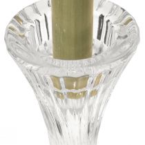 Artikel Ljusstake i glas, klar, ljusstake med spår, H20cm, 2 st