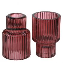 Artikel Ljusstake glasstavsljusstake i Berry H8cm 4 st