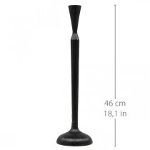 Ljusstake Svart Metall Ljusstake Ø12cm H46cm