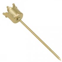 Artikel Ljusstake krona gyllene, pinneljusstake metall 4 st