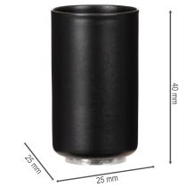 Artikel Rund magnetisk ljushållare, mattsvart, för 25 mm koniska ljus, 4 stycken