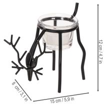 Artikel Renljusstake med värmeljus i glas, 15 cm