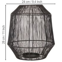 Artikel Svart ljusstake, dekorativ lykta, trådkorg, Ø24cm, H28cm