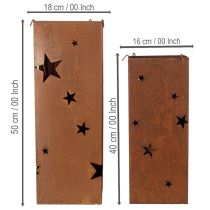 Artikel Julljusstakar, rustik finish, 40/50 cm höga, set om 2