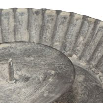 Artikel Ljushållare som bakform ljusplåt grå Ø15cm H3cm 4st