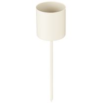 Artikel Ljushållare för tjocka, spetsiga ljus, metall, beige, 3,8 x 14 cm, 4 stycken