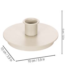 Artikel Runda krämfärgade ljusstakar för spetsljus, bordsdekoration, 10 cm, 2 stycken