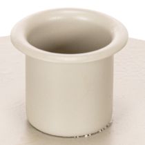 Artikel Runda krämfärgade ljusstakar för spetsljus, bordsdekoration, 10 cm, 2 stycken