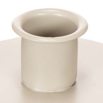 Artikel Metallljushållare i matt beige, liten ljusstake för koniska ljus, 8 cm, 3 stycken