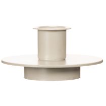 Artikel Metallljushållare i matt beige, liten ljusstake för koniska ljus, 8 cm, 3 stycken