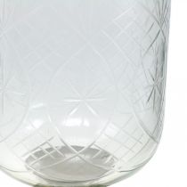 Lykta Glas Ljusstake Antik Look Silver Ø11,5cm H42,5cm