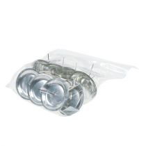 Artikel Ljusstake med tagg silver Ø8cm 16 st