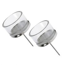 Artikel Ljushållare med glas silver 4 st
