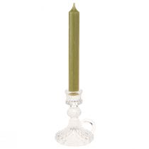 Artikel Ljushållare med handtag för koniska ljus glas 10,5 cm klar 4 st