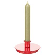 Artikel Kompakta röda metallljushållare för 10 cm koniska ljus, 2 stycken
