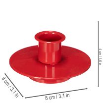 Artikel Små röda ljusstakar för 8 cm koniska ljus, 3 stycken