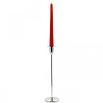 Artikel Ljusstake silvermetall dekorationsljusstake för stickljus H31cm
