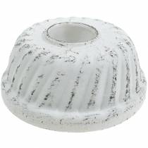 Artikel Ljusstake Bundt-form Shabby Chic Vit Ø7,2cm H3cm 2 st