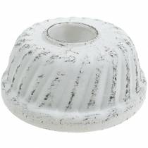 Artikel Ljusstake Gugelhupf Bakform Shabby Chic Vit Ø7,2cm H3cm