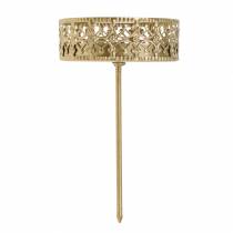 Artikel Blommiga ljushållare för att plugga gyllene Ø7,4cm H12,5cm 4 stycken antik look