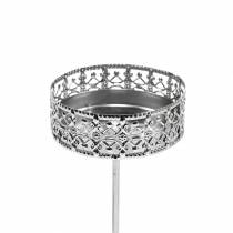 Artikel Ljushållare i filigran för att plugga silver Ø6,4cm H12,5cm 4 stycken antik look