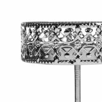 Artikel Ljushållare i filigran för att plugga silver Ø6,4cm H12,5cm 4 stycken antik look