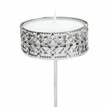 Artikel Ljushållare i filigran för att plugga silver Ø6,4cm H12,5cm 4 stycken antik look