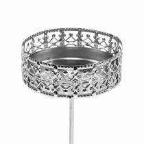 Artikel Blommiga ljushållare för att plugga in silver Ø7,4cm H12,5cm antik look 4 st