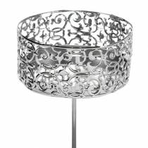 Artikel Blommiga ljushållare för inkoppling av silver Ø8,8cm H13,7cm 4 stycken antik look
