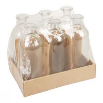 Artikel Ljusstake dekorativa flaskor minivaser glas klar H19,5cm 6 st