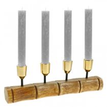 Artikel Ljusstake av metall, mangoträ, bambu-look L29,5cm Ø2,2cm