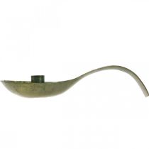 Artikel Ljusstake metall antik sked med patina 25x11x5cm