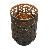 Artikel Ljusstake metall svart/guld stjärnor H13,5cm/19cm set om 2