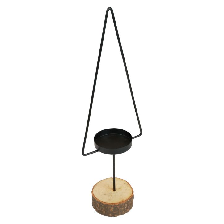 Ljusstake jul, värmeljushållare metall svart 37cm