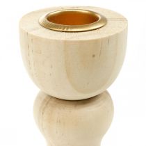 Artikel Ljusstake träbordsdekoration för koniska ljus H17cm 2 st