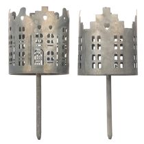 Artikel Värmeljushållare och ljushållare med spik, husdesign, 6 cm, 2 stycken