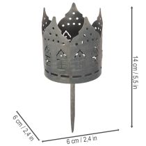 Artikel Värmeljushållare med spik, husformade hållare för blockljus, 6 cm, 2 st