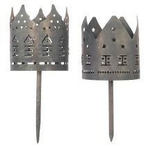 Artikel Värmeljushållare med spik, husformade hållare för blockljus, 6 cm, 2 st