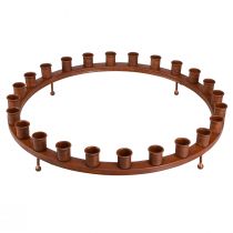 Artikel Ljusring för 24 pinnljus ljusstake brun metall 43cm